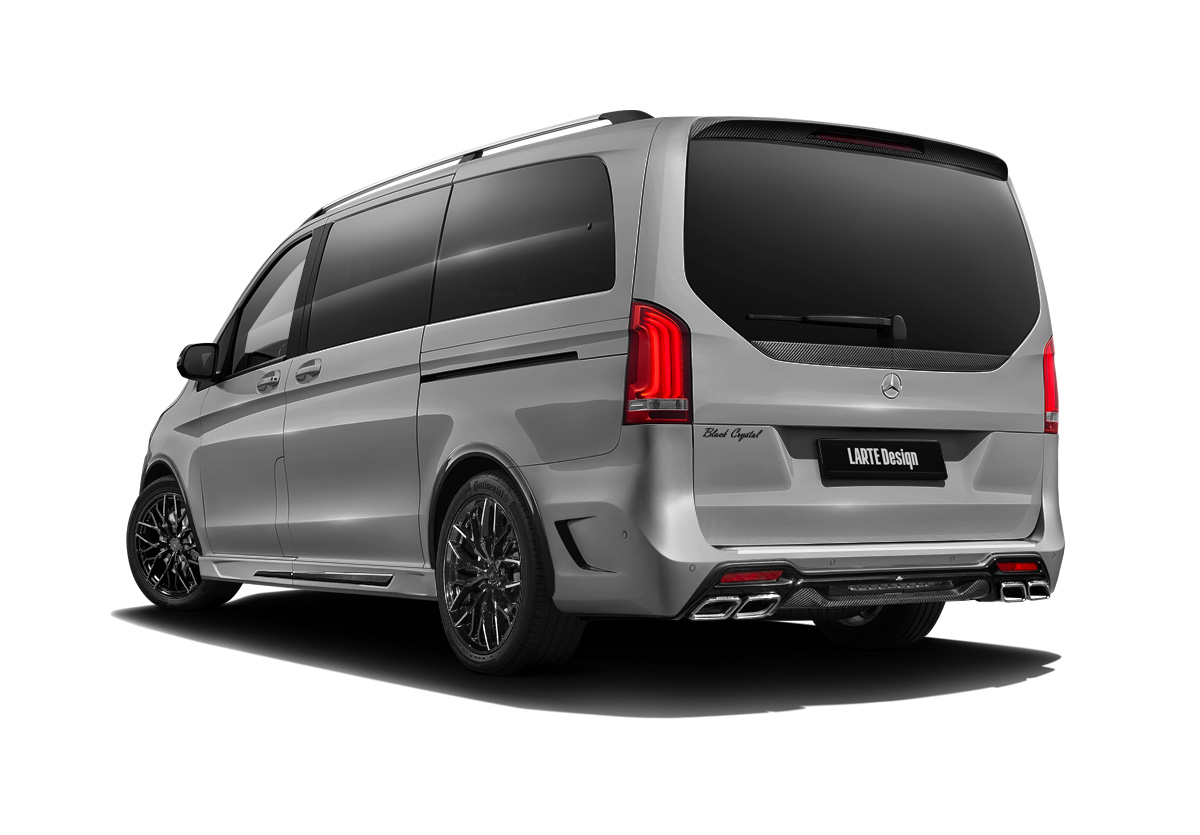 Gray Mercedes-Benz V-class with body kit from Larte rear view